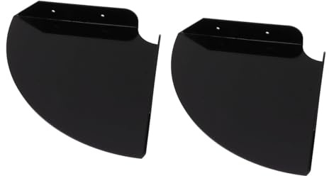 Cyrank Estante De Esquina Flotante para Montaje En Pared, Organizador De Estantes De Pared De 2 Piezas, Estantes Flotantes De Esquina, Estantes De Esquina Redondos para Colgar para Dormitorios(Negro)