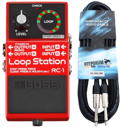 BOSS RC-1 Loop Station Looper-Pedal + keepdrum Klinken-Kabel 3m
