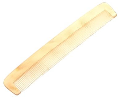 Doitool Haarkamm Aus Schafshorn, Antistatischer Stylingkamm Für Männer, Tragbarer Feiner Zahnkamm Für Lockiges Haar, 15Cm, Hellgelb