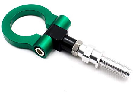 Auto Gancio Traino,Gancio Di Traino Per Auto Gancio Di Rimorchio Da Corsa Universale Per Auto Blue Red Golden Black Silver Rowing Bar (Color : Green)