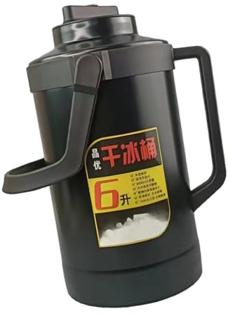 Cubo de Hielo Seco Olla Termo Olla de Almacenamiento de Hielo Seco Contenedor de Almacenamiento de Hielo for RV Catering Eventos Restaurantes al Aire Libre Bares, Negro 4L/30 ( Color : Black 6L )
