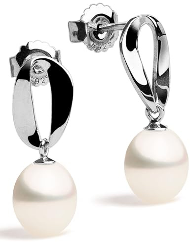 Damenohrringe mit weißen, tropfenförmigen Süßwasser-Zuchtperlen SECRET & YOU - 925er Sterlingsilber