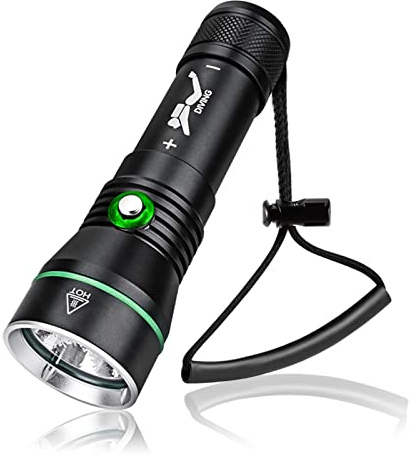 WINDFIRE Torcia Subacquea Luci Subacquee, 8000 Lumen Torcia Impermeabile, 3 Modalità Luce Subacquea Snorkeling, Immersioni Notturne