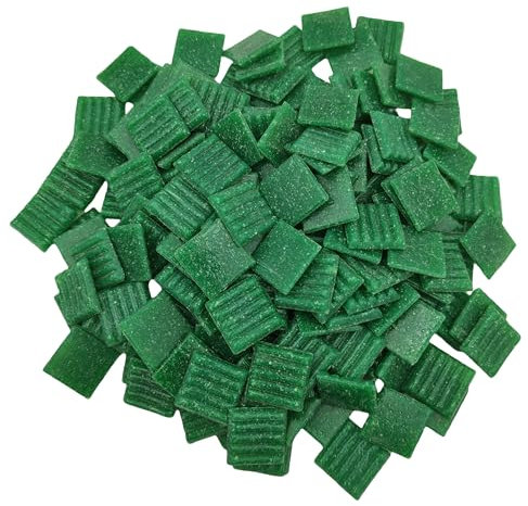 BTMIEY 500 g Quarz-Mosaikfliesen, 2 cm, mehrfarbige Mosaik-Steine für DIY-Mosaikherstellung, Handwerk, Hobby, Kunst, Heimdekoration, Wanddekoration (grün)