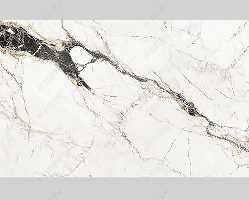 Photo Wallpaper Black and White Gold Marble Wall Mural Non-Woven Murals Wall Art Modern Print Abstract Bedroom Living Room Decoration 300Cm(W) X210Cm(H)