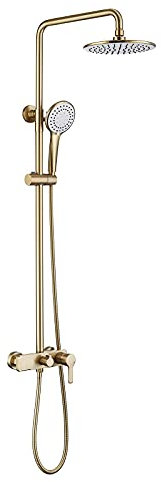 XFZJCHAP Ensemble combiné de Douche à poignée Unique, Ensemble de Robinet de Douche Mural pour Salle de Bain avec Pomme de Douche, Douche à Main, Bec de Baignoire Cascade, Chrome, Pommes de Douche