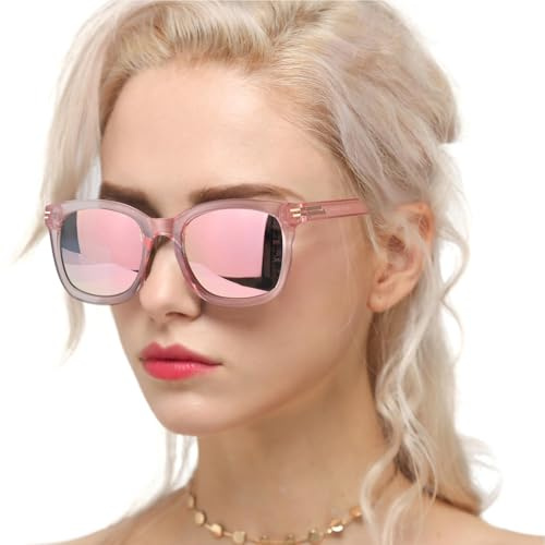 Myiaur Polarised Sunglasses for Women, Trendy Mirrored Lens