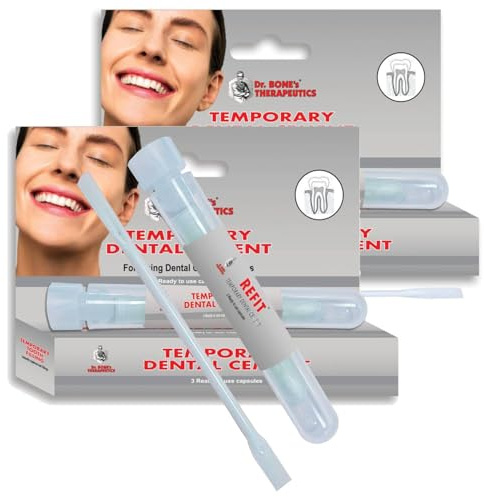 Temporary Dental Repair Kit for Home & Travel – Fix Loose Caps & Crowns, Provides Temporary Relief & Repair of Dental Fixtures Until a Dentist Can Be Seen – Easy to Use – Made in The UK 2 Pack