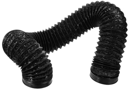 Mikikit Tuyau D’évacuation pour Sèche-linge, Conduit Flexible en Aluminium et Pvc Noir, Haute Résistance la Chaleur, Ventilation Optimisée