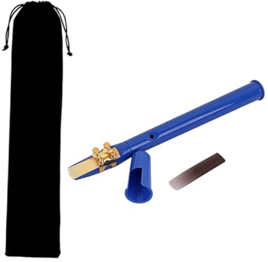 TOYANDONA Mini-saxophon Taschensaxophon Tragbar Mit Holzaufbau Und Tragetasche Für Musikliebhaber Blau