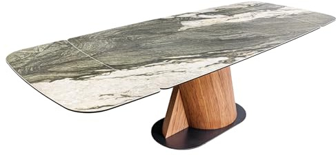 Riess Ambiente Ausziehbarer Esstisch Elements - 180-260cm - Taupe grau - spanische Keramik Walnuss Gestell Esszimmertisch Tisch Konferenztisch
