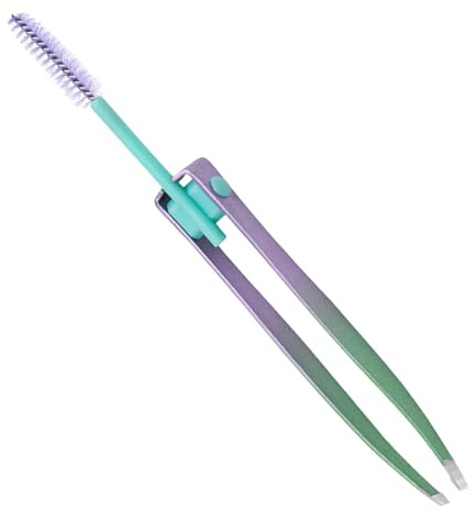 Pinzetten für Gesichtsbehaarung von Frauen, Augenbrauen -Pinzetten für Frauen - 2 in 1 Edelstahl -Augenbrauen -Trimmer mit Pinsel - Haarpfeilwerkzeug, falscher Wimpern Applikator, Make -up -Pflege für