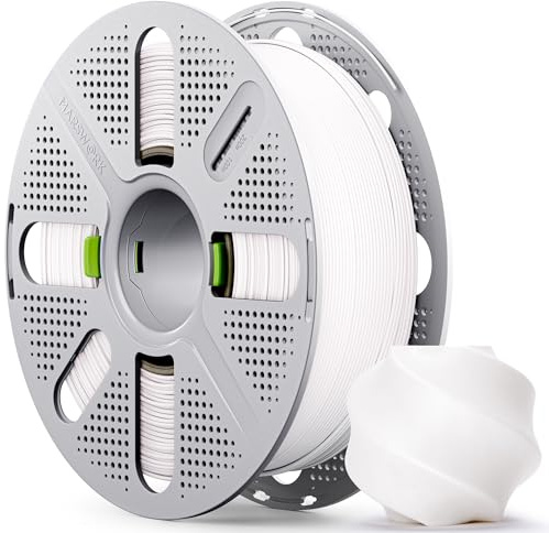 MarsWork PLA Basic, Pre-Dried Filament with Quick-Swap Reusable Spool 1kg (2.2lbs), 1.75mm 3D Printing Filament, Compatible with Bambu Lab 3D Printers – White