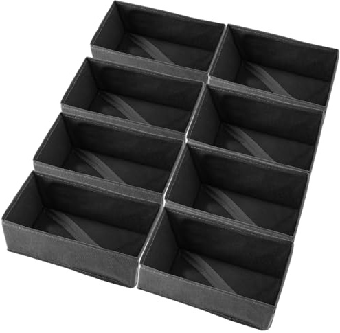 STARVAST 8 Stück Kleiderschrank Organizer Schubladen Ordnungssystem Faltbare Stoff Aufbewahrungsbox Schublade Organizer Schrank Organizer 6er Unterwäsche Organizer Socken Organizer (Grau)
