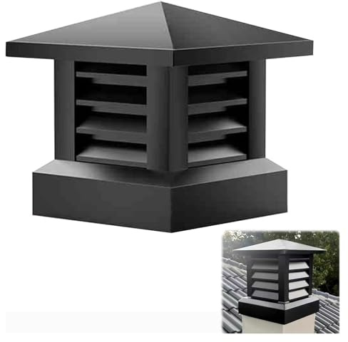 LSSHQ Comignolo Quadrato in Lega di Alluminio, Cappuccio Antipioggia for Camino Villa Antifumo e Antipioggia, Fumaiolo Quadrato per Camino(70x70cm/27.5x27.5in)