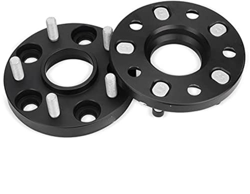 Qxryzp 2PCS 5-100 à 112 15mm/20mm/25mm Hubcentric 57.1mm Adaptateur d'entretoise de roue en aluminium 5 écrous Combleur d'espace pour jantes de véhicule(Black 57.1TO57.1 15MM)