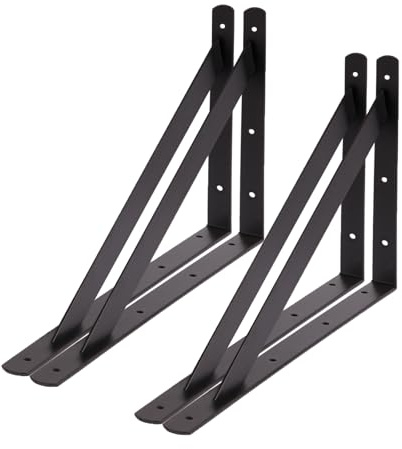 Schwerlastwinkel 4 Stück I 375 x 600 mm I Wandhalterung Regal Tragkraft 150 kg I Regalträger | Wandmontage Konsole (4 Stück)