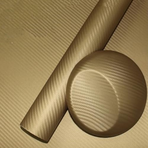 Pellicola 3D in fibra di carbonio per la carrozzeria dell'auto, con finitura opaca, materiale polimerico per interni ed esterni del veicolo (oro)