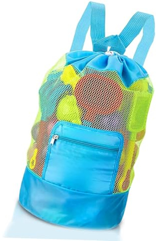 KIMHOME - Bolsa para juguetes de playa, 1 unidad; bolsa de malla plegable grande para guardar juguetes de playa, con diseño para drenar la arena y el agua