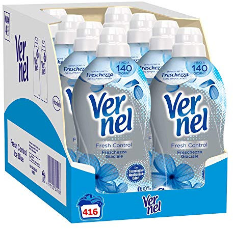 Vernel Fresh Control Ammorbidente Lavatrice profumato Neutralizza Odori, Freschezza Glaciale, 8 x 52 Lavaggi, totale 416 lavaggi