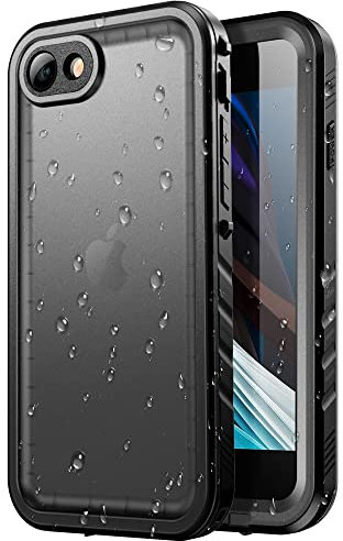 SPORTLINK für iPhone SE 2022/2020 iPhone 8 7 SE3 SE2 Wasserdicht Hülle - 360 Grad Outdoor Schutzhülle kameraschutz Displayschutz [IP68 Waterproof] [6FT Stoßfeste Hard Case ] Schwarz