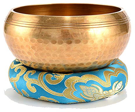 Tibetisches Klangschalen Set Aus Nepal Große Original Tibetische Klangschale Singing Bowl Aus Set Zur Yoga Meditation, Entspannung Und Achtsamkeit Das Ideale Geschenkset,A2