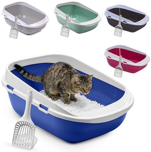 XXL Jumbo Katzentoilette Schale 65 cm blau inkl. Schaufel