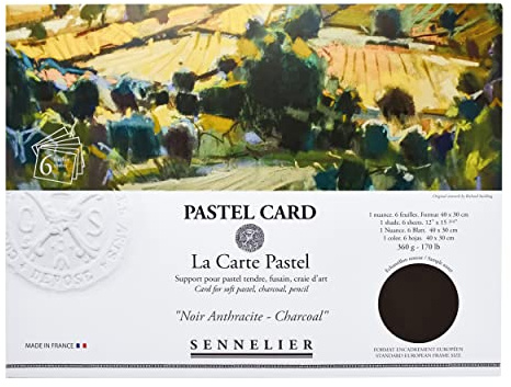 Sennelier La Carte Pastellkort Pochette, 40 cm x 28 cm, monokromatiskt kol