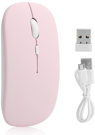 Ratón inalámbrico Bluetooth, Recargable Silent Bluetooth 5.0 2 Modos Silent Laptop Computer Accessories 2.4GHZ, para Pro/MacBook Air/Laptop