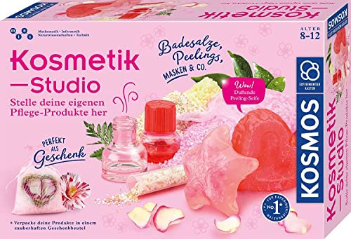 KOSMOS 671563 Kosmetik-Studio, Stelle Deine eigenen Pflege-Produkte für Dich oder als Geschenke her, Experimentierkasten für Kinder ab 8-12 Jahre zu Beauty Schönheit Spa und Wellness