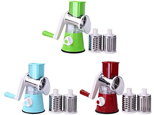 TopHomer Râpe à fromage rotative électrique avec 3 lames remplaçables en acier inoxydable pour cuisine