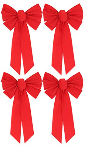 4 StüCk Weihnachtsbaum Bogen Dekor 25X40Cm Flanell Schleifen Set FüR Baum TüR Geschenkekorb Und Festliche Dekoration