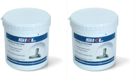 RICAMBIO CARBONE ATTIVO IN GRANI PER FILTRO CAPPA 2 BARATTOLI DA 450 GR UNIVERSALE PER TUTTI I FILTRI