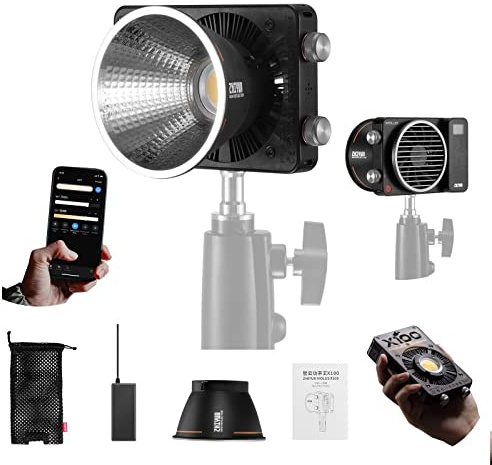 Zhiyun Molus X100 Led Video Light,100W 2700K~6500K Bi-Color Studio Light with Bluetooth Mesh for Studio Lighting Outdoor Photography Videography