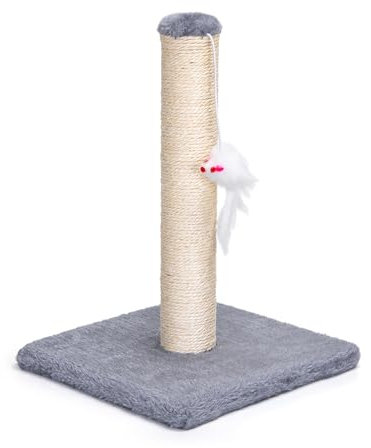 Nobleza - Katzenbaum mit Pfosten-Sisal-Kratze Kätzchen Spielturm mit Hängespielzeug Kleine Katze Kletteraktivitätszentrum, Grau, 25 * 25 * 35cm