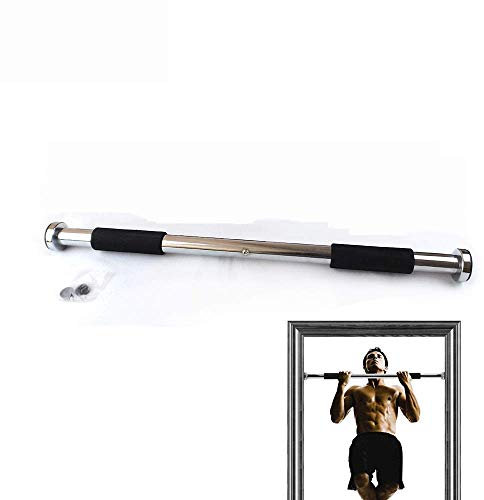 Samnuerly Klimmzugstange für die Tür ohne Schrauben, 100 kg, verstellbare Tür, Turnstange, Klimmzugstange, Indoor-Reckstange, Klimmzug-Trainingsstange (schwarz)