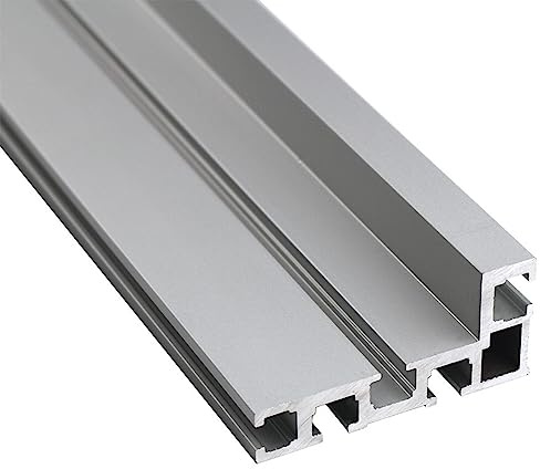 GooEquip Rail à rainure en T Rail à onglet Type 75 800mm Rail Track en Aluminium Rail de guidage à rainure en T T-Slot Track pour bricolage, scie circulaire sur table de travail du bois Mini rail en T