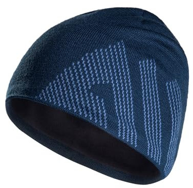 Joscoal Merino Mütze Beanie Merinowolle Hat Weich Warm Wintermütze Stretch Sportmütze, Bequem Strickmütze Atmungsaktive Wool Haube Geschenke für Damen & Herren Dunkelblau