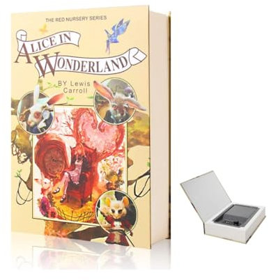 Buchtresor aus echtem Papier, Zahlenschloss, hohl mit verstecktem Geheimfach (Alice-Kombination)