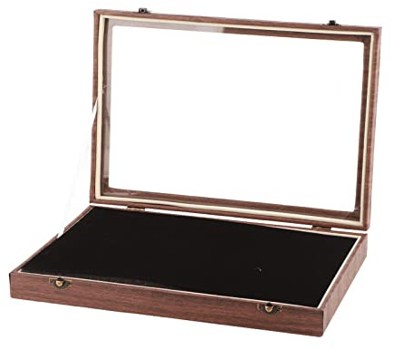Pin Display Case Jewelry Box - Badge Collection Shadow Frame PU Leather Medal Storage - Elegant Black for Coin, Pins, Badges Display and Storage