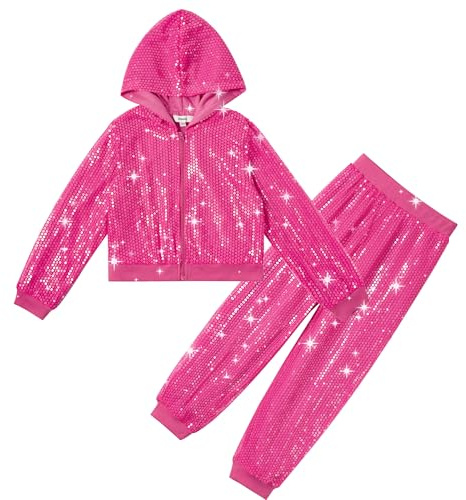 LOLANTA Kinder Pailletten Hip Hop Tanz Kostüm Street Dancewear Jacke Hose Set