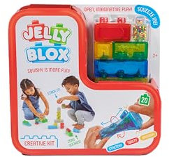 Jelly Blox - Creative Kit, Bauspielzeug ab 2 Jahren, mit 20 Sensorische Bausteine, Konstruktion Spielzeug für Kinder, Sensory Play mit Bunte Spielsteinen