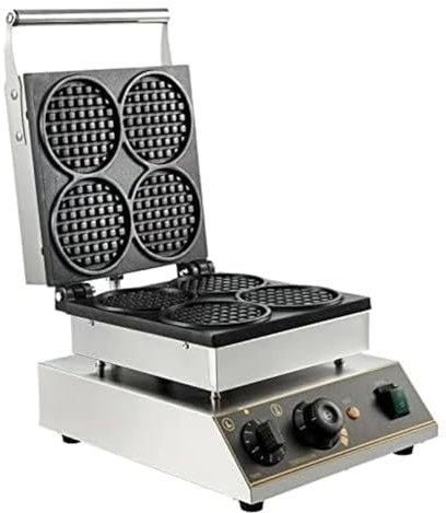 Gaufrier rond commercial, gaufrier électrique antiadhésif, machine multifonctionnelle pour petit-déjeuner, chauffage double face à température constante, panneau de commande intelligent