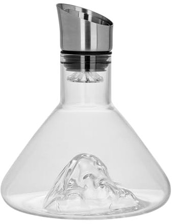 Iceberg Weinkaraffe, Rotweinkaraffe mit integriertem Belüfter, Weinbelüfter, Weingeschenke für Weihnachten, Edelstahl-Ausgießer, Filter, 100 % mundgeblasen, bleifreies Kristallglas