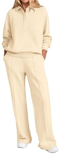 PRETTYGARDEN Damen Pc035 Sweatsuit mit Knöpfen