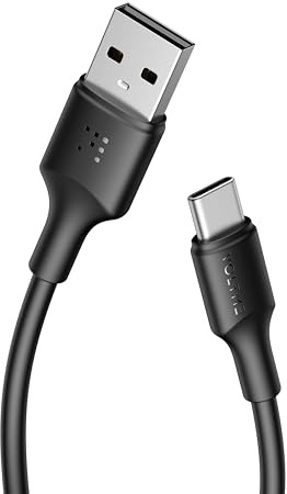 VOLTME Câble USB C 60W PD 3A TPE, câble de charge rapide USB Type-C 1,20 M / 3,93 Ft noir, Chargeur Cable Type C USB A Cordon USB-C en TPE pour Samsung Galaxy S21 S20 / Google Pixel 7