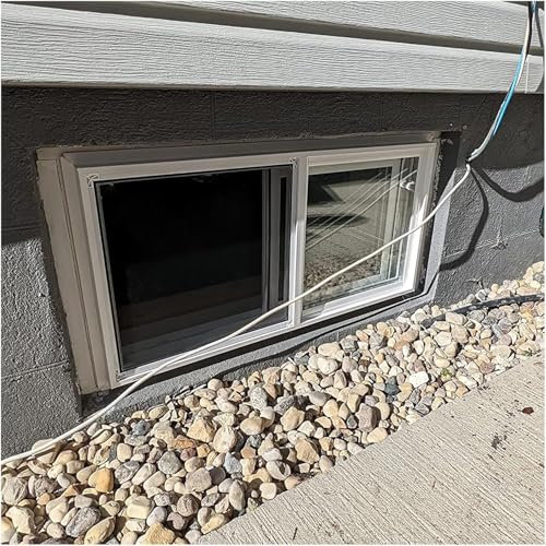 Weißes horizontales Schiebefenster aus Aluminium für Wohnmobil, Ersatz-Riegelfenster für Keller, Badezimmer, Schuppen und Hühnerställe, 50 x 45 cm, Weiß