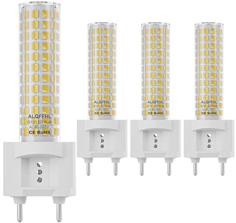 G12 LED-Glühbirne 15W, Bi-Pin Corn Light (Äquivalent 120W Halogenlicht),1500 Lumen Mais Licht, Deckenleuchte Flutlicht für Haus Straße Garage Landschaft Lagerhaus, 4er-Pack (6000K Kaltes Weiß)