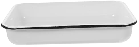 Cabilock Non-stick Enamel Baking Pan Heat Resistant Food Tray for Pancakes Multifunctional Storage Pan Bakeware