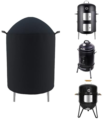 Outdoor Round Smoker Cover Fits Char-Broil 16 Bullet Smoker, Realcook 17 Smoker, OURCAMP 17 BBQ Smoker, Cuisinart COS-116 Vertical Charcoal Smoker,Joyagrill 17-1/2 Smoker Grill (22 D x 30 H)